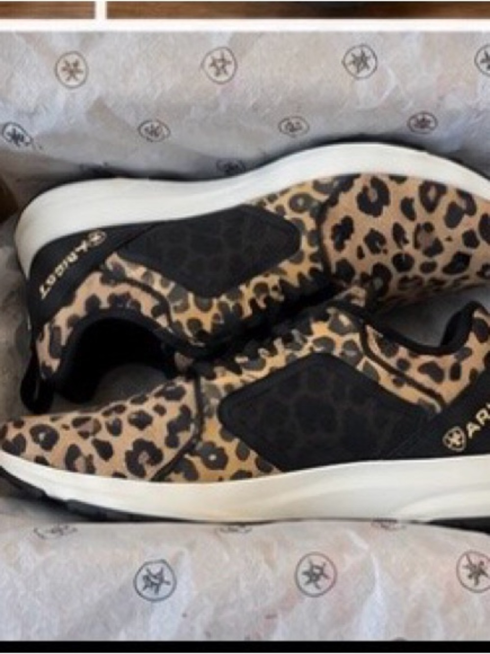 Ariat Leopard Print Slip-On Athletic Sneakers - Black & Tan